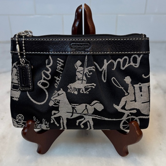 Coach Handbags - Coach Horse & Carriage Pleated Pouch Cosmetic Bag